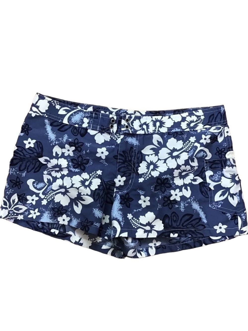 NITROGEN mini shorts liberty floral blue white Hawaiian style  size 7